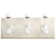 Cream Double Loop Ceramic Iron Wooden Hooks